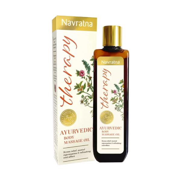 Get Navratna Therapy Ayurvedic Body Massage Oil (100ml) Sample | Make My  Own Mojo Box