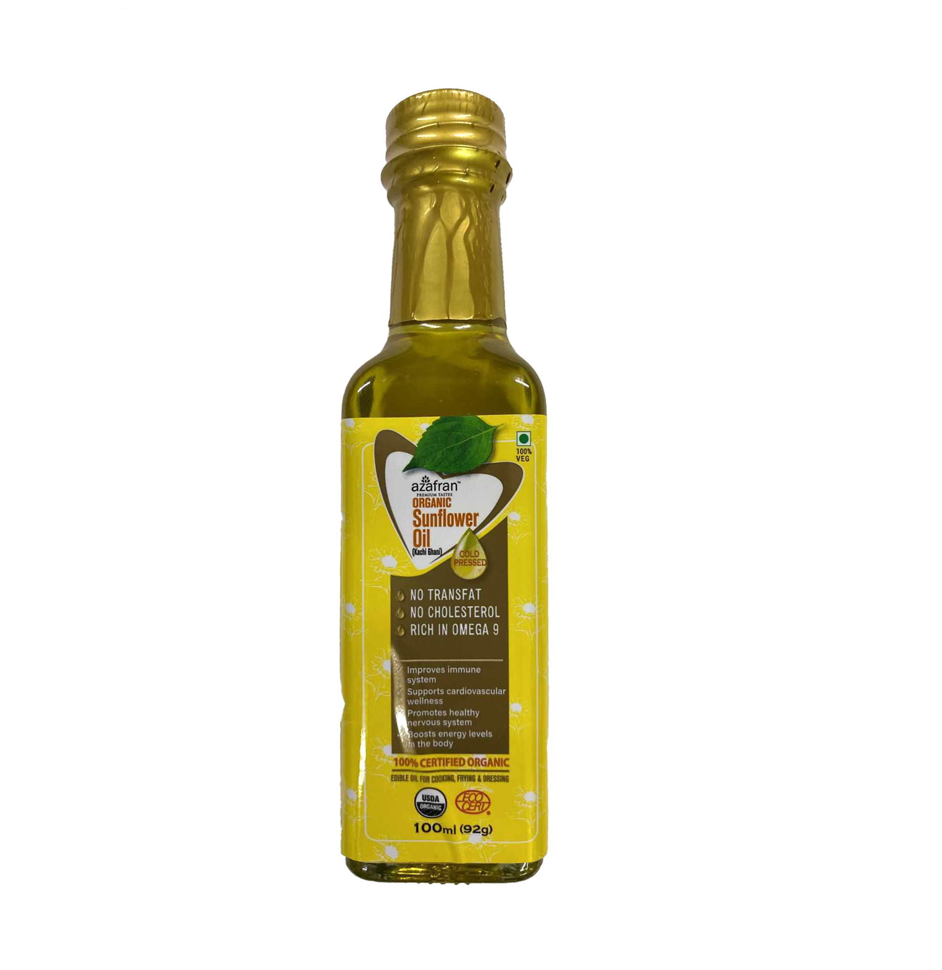 Azafran Organic Cold Pressed Sunflower Oil 