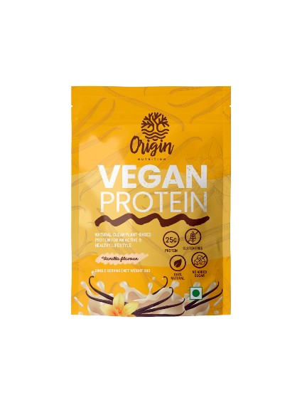Origin Nutrition 100% Natural Vegan Protein Powder, Vanilla Flavour with 25g Plant Based Protein