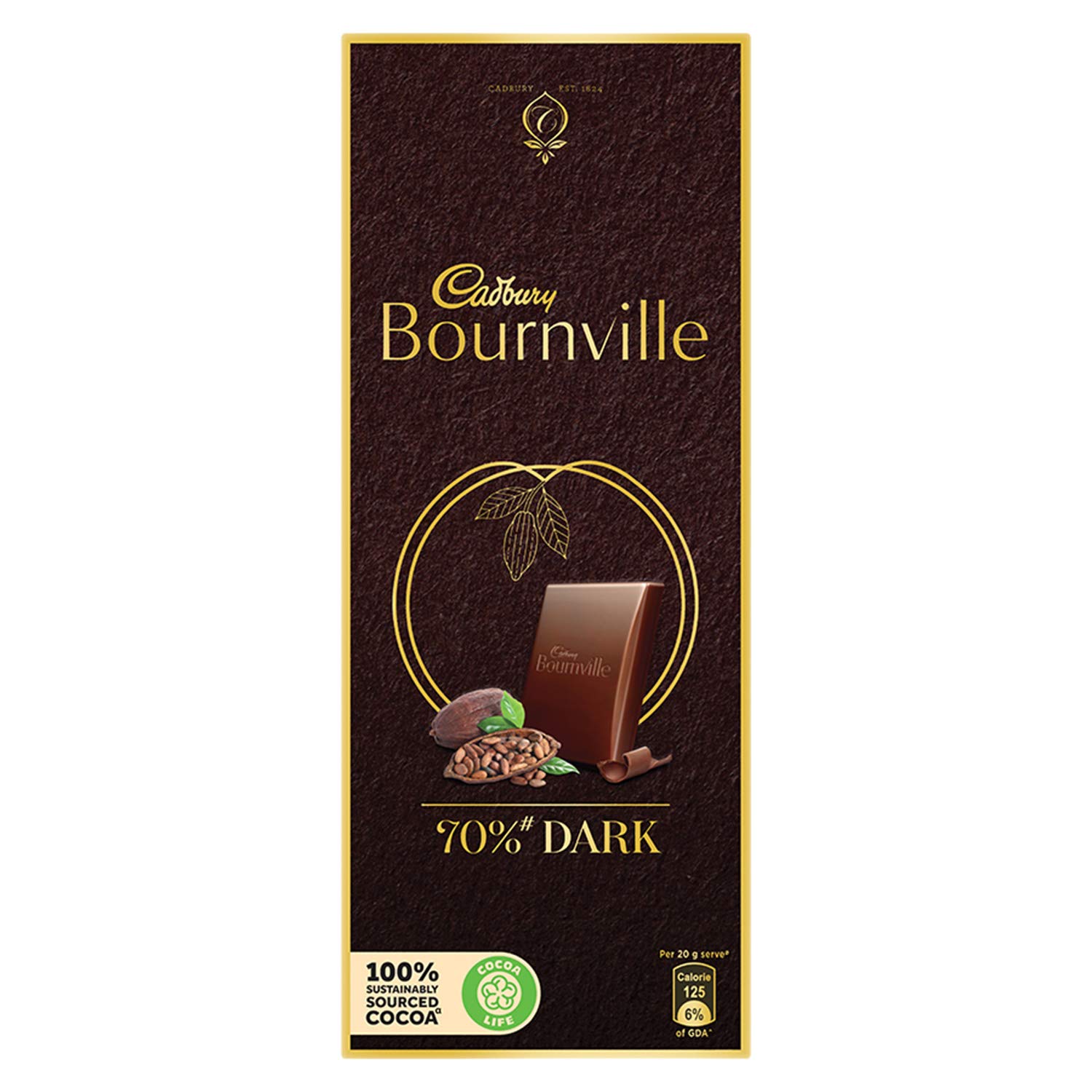 Cadbury Bournville Rich Cocoa 70 Percent Chocolate Bar 
