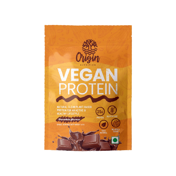 Origin Nutrition 100% Natural Vegan Protein Powder, Chocolate Flavour with 25g Plant Based Protein