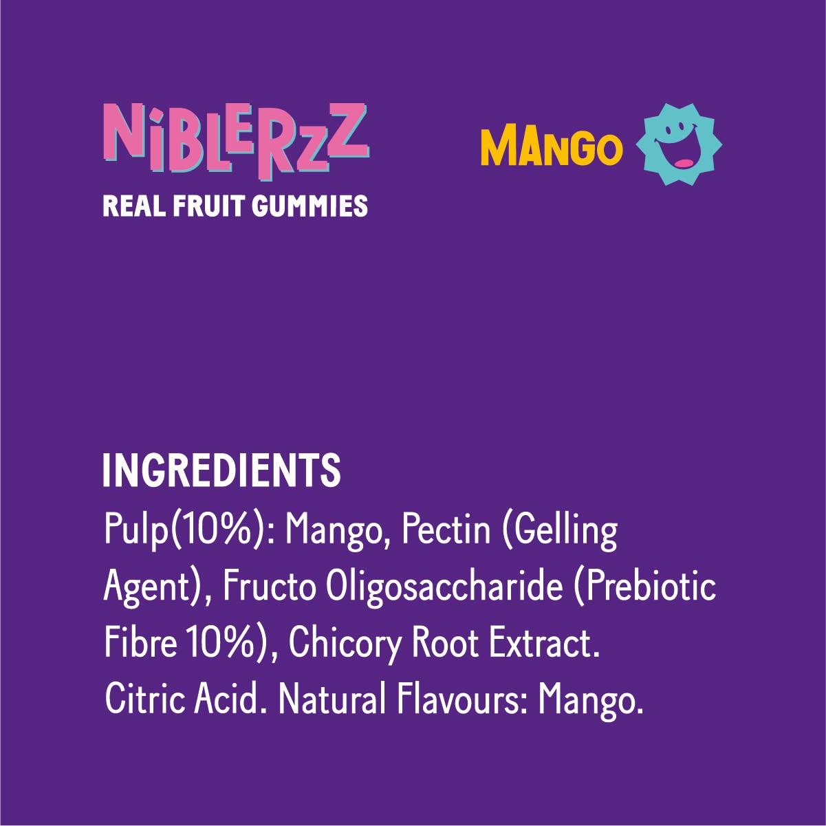 Niblerzz Real Fruit Gummies Mango- Pack of 3