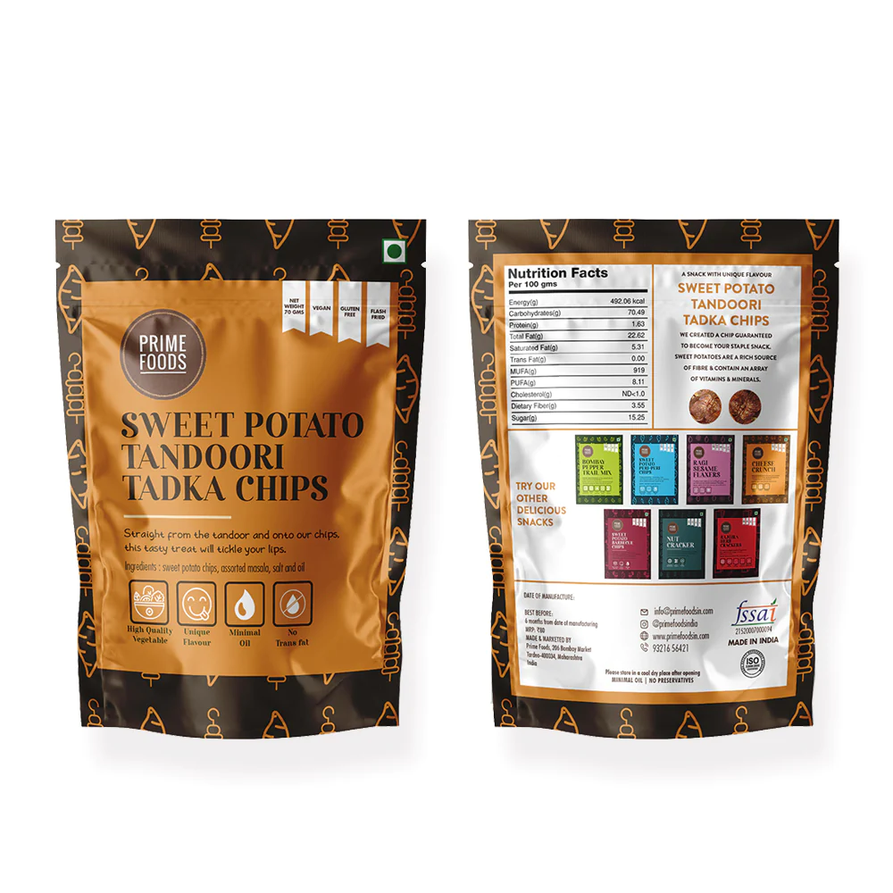Prime Foods Sweet Potato Tandoori Tadka Chips
