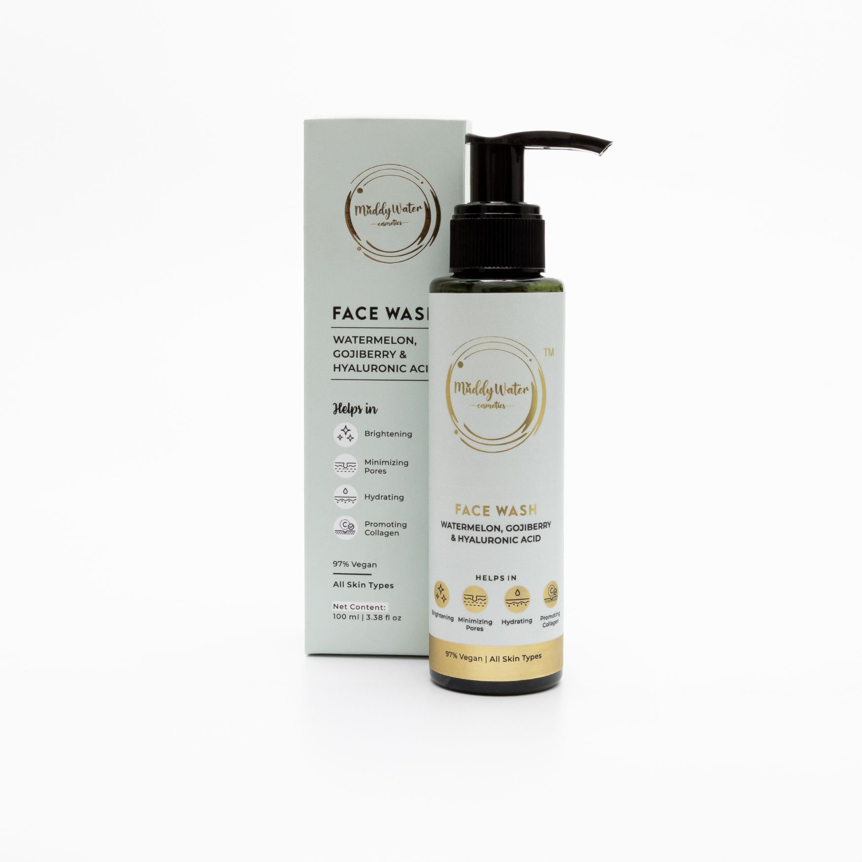 Muddy Water Sulphate Free, Gentle Face Wash: Watermelon, Goji berry and Hyaluronic Acid