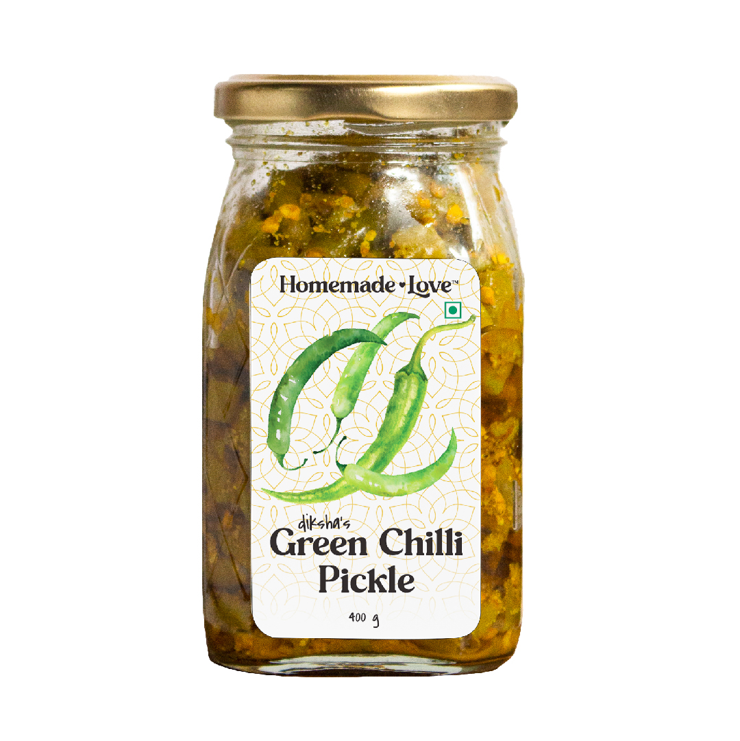 Homemade Love- Green Chilli pickle .