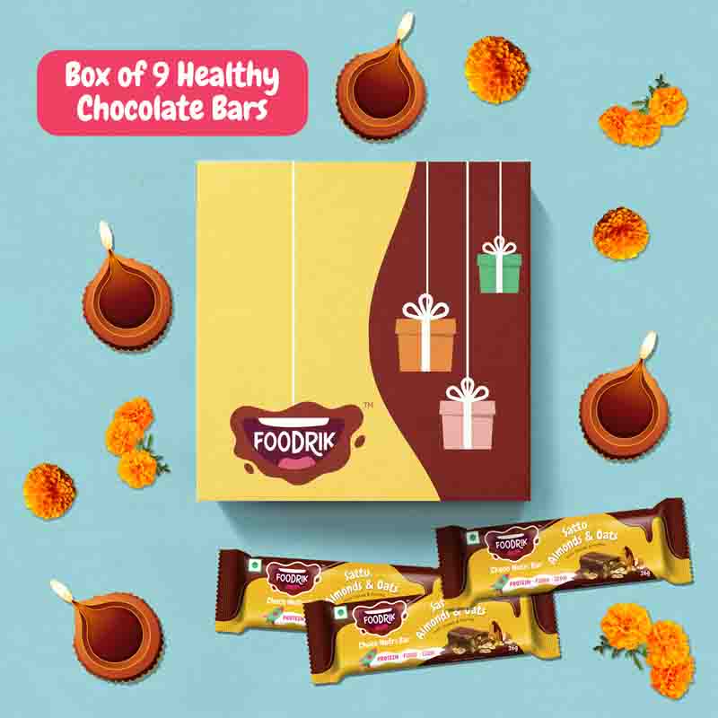 Foodrik Choco Nutri Bar - Diwali Gift Box of 9 Bar